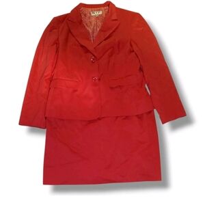 Stylish Pink Blazer and Skirt Set